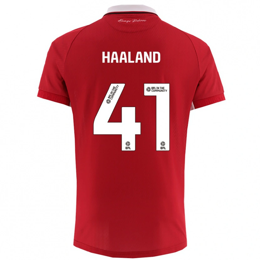 Danxen Homme Maillot Benedicte Haaland #41 Blanc Rouge Tenues Domicile 2025/26 T-Shirt