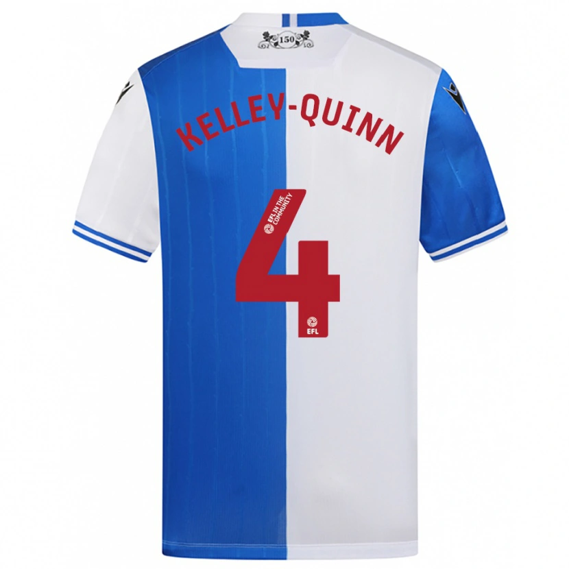 Danxen Homme Maillot Leon Kelley-Quinn #4 Bleu Blanc Tenues Domicile 2025/26 T-Shirt