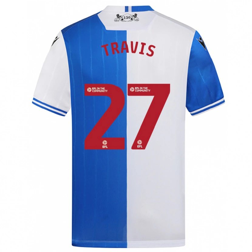 Danxen Homme Maillot Lewis Travis #27 Bleu Blanc Tenues Domicile 2025/26 T-Shirt