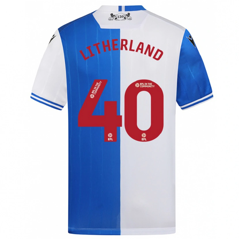 Danxen Homme Maillot Matty Litherland #40 Bleu Blanc Tenues Domicile 2025/26 T-Shirt