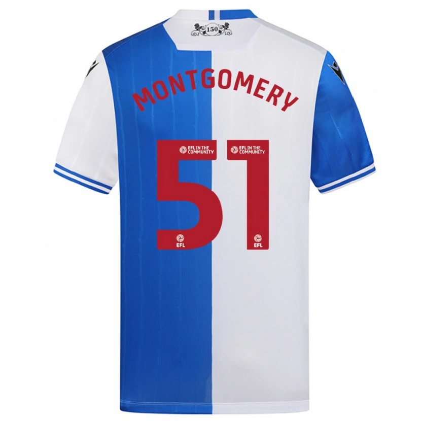 Danxen Homme Maillot Kristi Montgomery #51 Bleu Blanc Tenues Domicile 2025/26 T-Shirt
