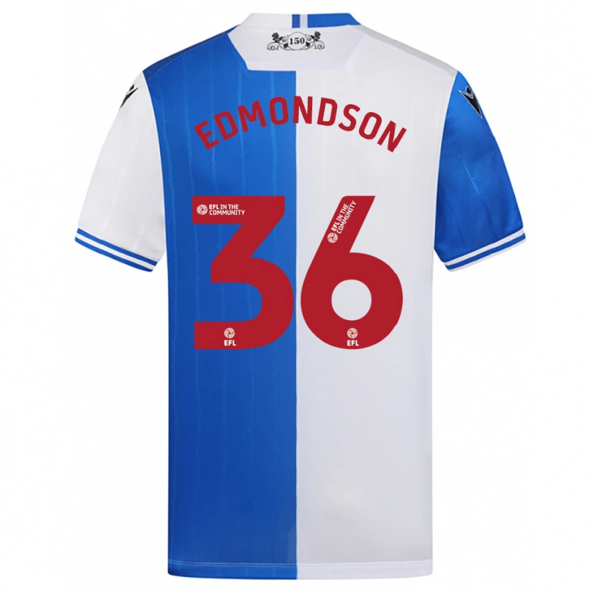 Danxen Homme Maillot James Edmondson #36 Bleu Blanc Tenues Domicile 2025/26 T-Shirt
