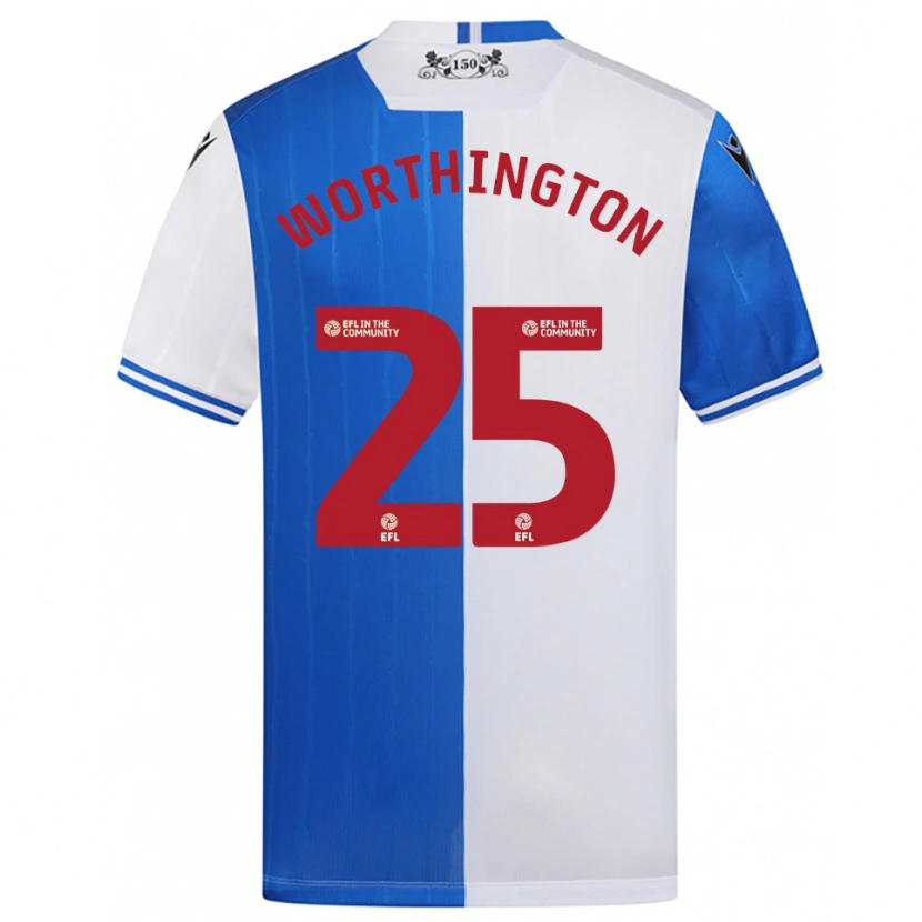 Danxen Homme Maillot Nicola Worthington #25 Bleu Blanc Tenues Domicile 2025/26 T-Shirt