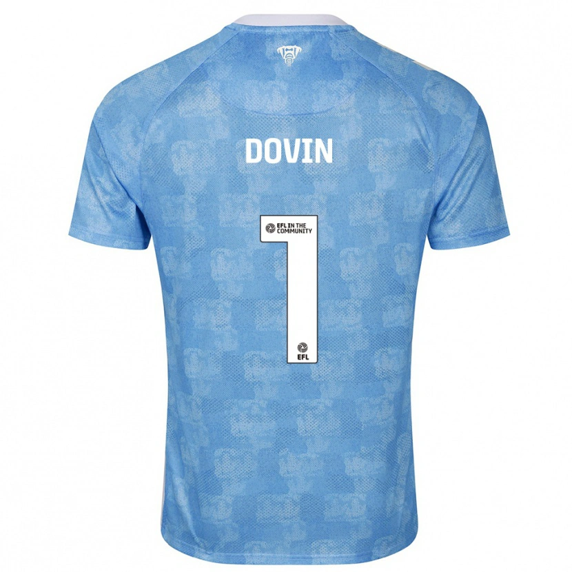 Danxen Homme Maillot Oliver Dovin #1 Bleu Ciel Blanc Tenues Domicile 2025/26 T-Shirt