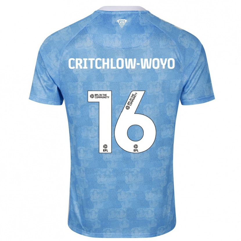 Danxen Homme Maillot Tionne Critchlow-Woyo #16 Bleu Ciel Blanc Tenues Domicile 2025/26 T-Shirt
