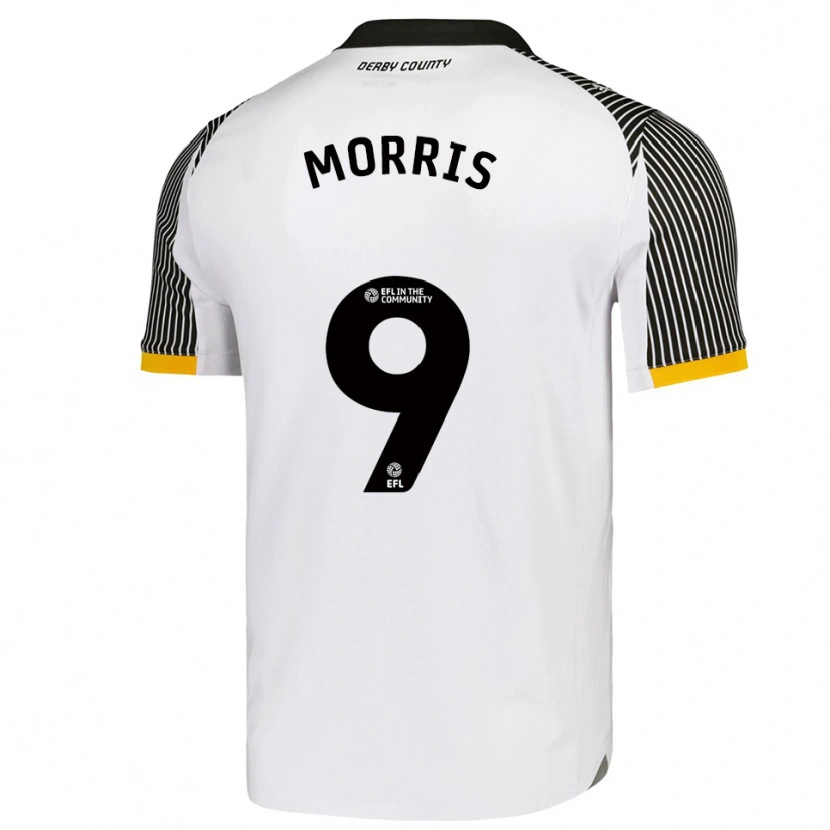Danxen Homme Maillot Carlton Morris #9 Blanc Noir Tenues Domicile 2025/26 T-Shirt