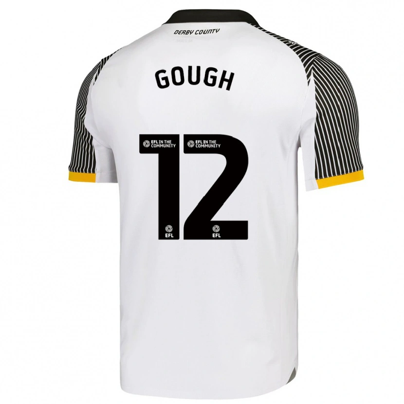 Danxen Homme Maillot Billy Gough #12 Blanc Noir Tenues Domicile 2025/26 T-Shirt