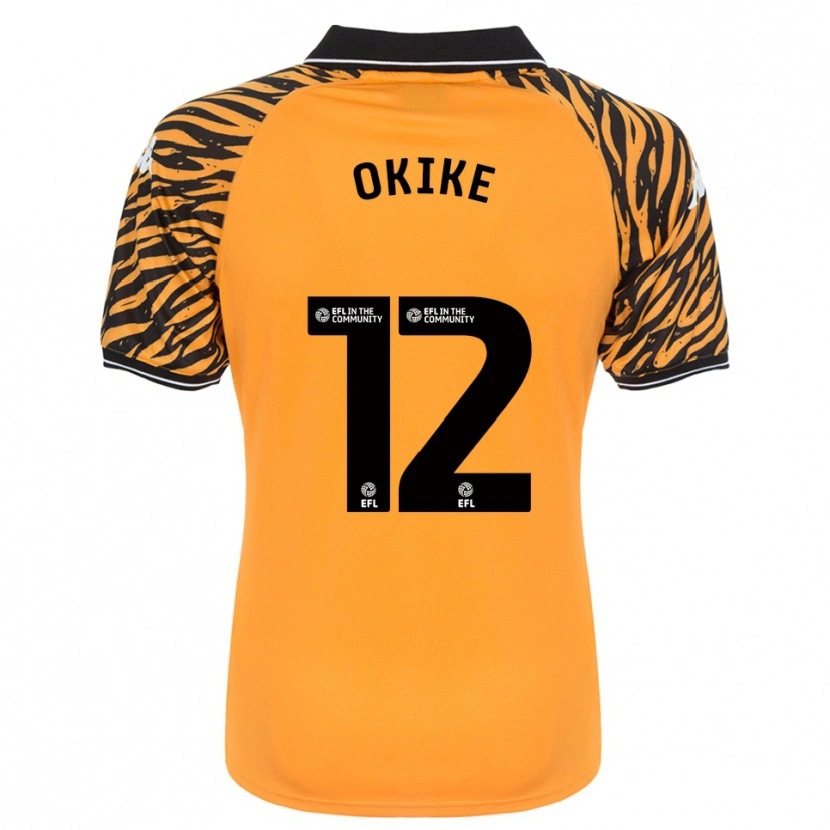 Danxen Homme Maillot Calvin Okike #12 Orange Noir Tenues Domicile 2025/26 T-Shirt