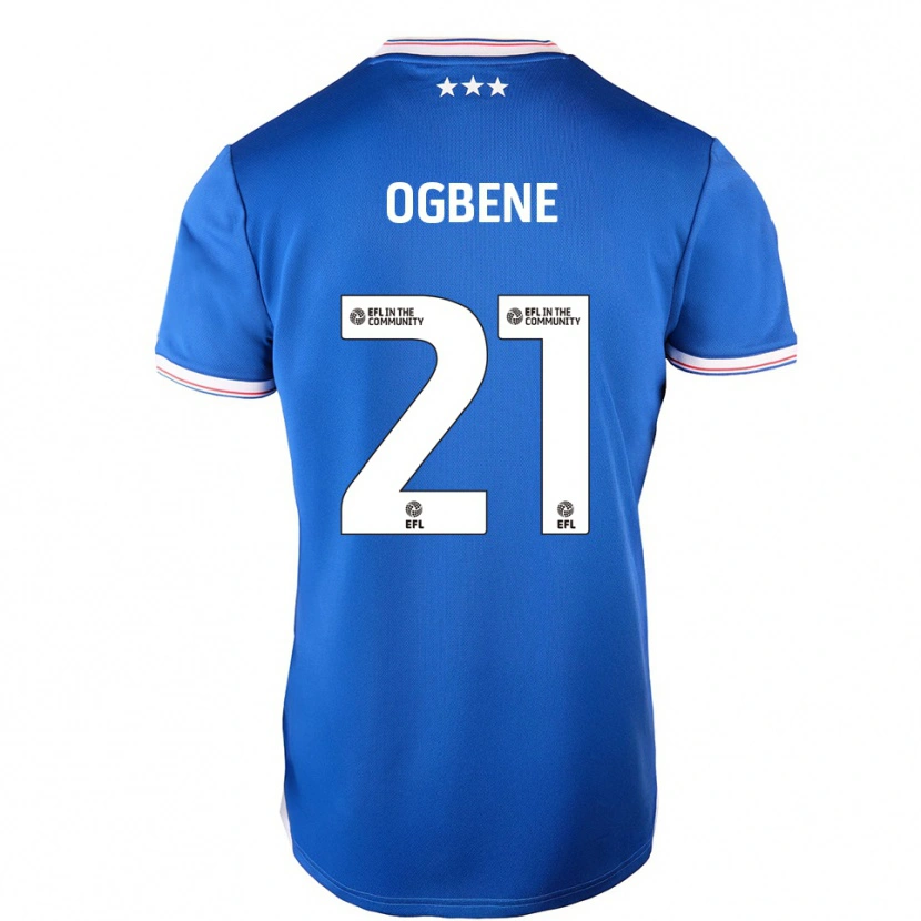 Danxen Homme Maillot Chiedozie Ogbene #21 Bleu Blanc Tenues Domicile 2025/26 T-Shirt