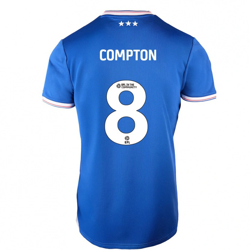 Danxen Homme Maillot Charlie Compton #8 Bleu Blanc Tenues Domicile 2025/26 T-Shirt