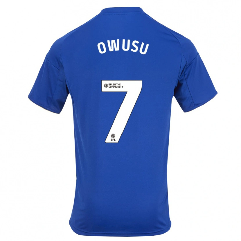 Danxen Homme Maillot Bismark Owusu #7 Bleu Or Tenues Domicile 2025/26 T-Shirt