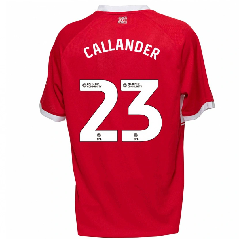 Danxen Homme Maillot Chelsea Callander #23 Rouge Blanc Tenues Domicile 2025/26 T-Shirt