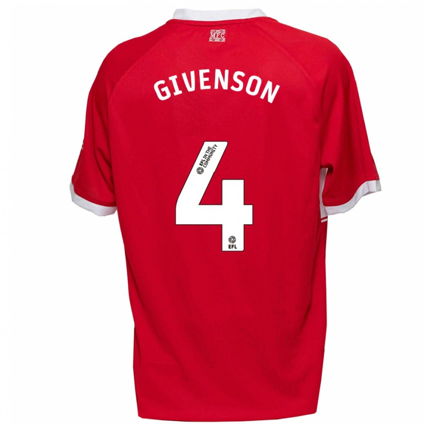 Danxen Homme Maillot Ike Givenson #4 Rouge Blanc Tenues Domicile 2025/26 T-Shirt
