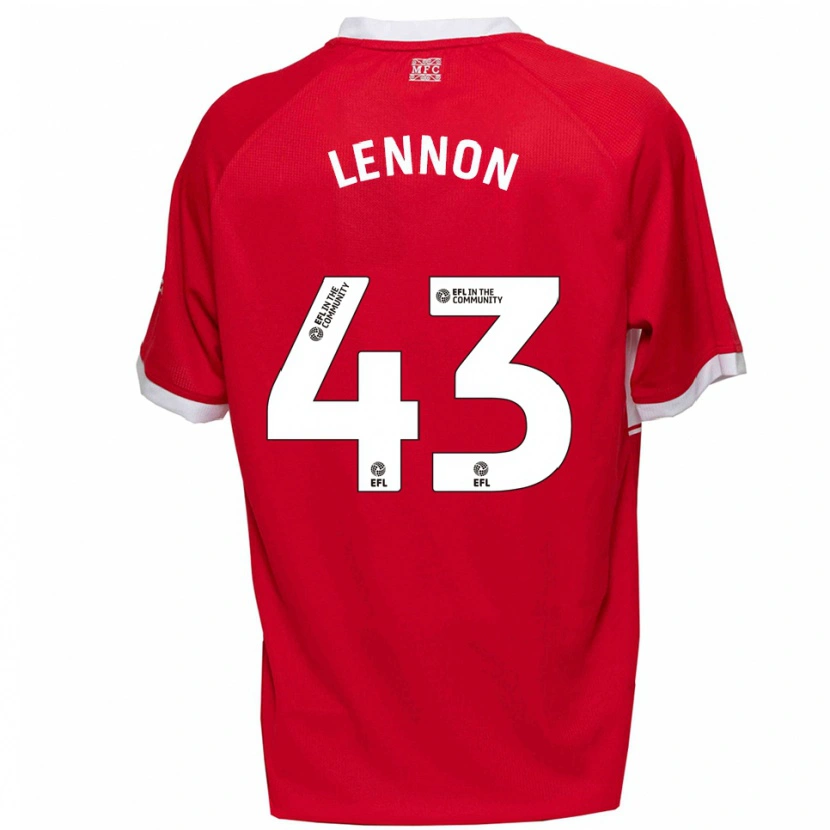 Danxen Homme Maillot Charlie Lennon #43 Rouge Blanc Tenues Domicile 2025/26 T-Shirt