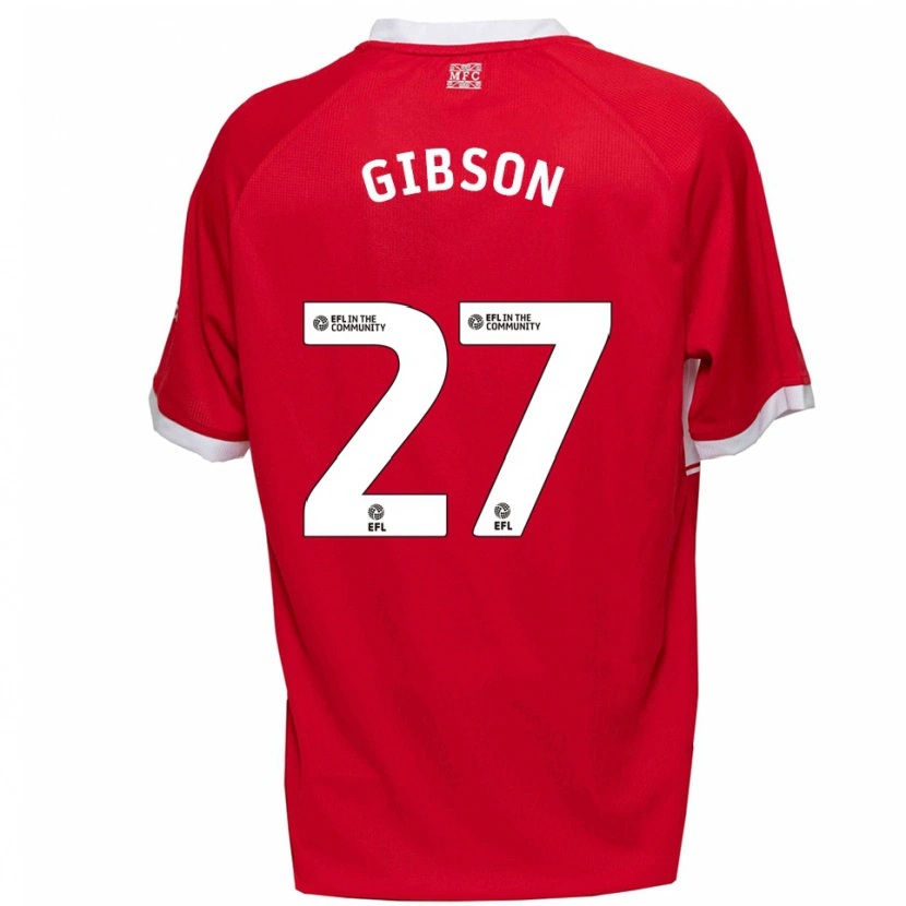 Danxen Homme Maillot Georgia Gibson #27 Rouge Blanc Tenues Domicile 2025/26 T-Shirt