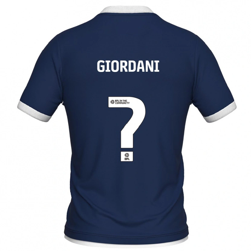 Danxen Homme Maillot Sharna Giordani #0 Marine Blanc Tenues Domicile 2025/26 T-Shirt
