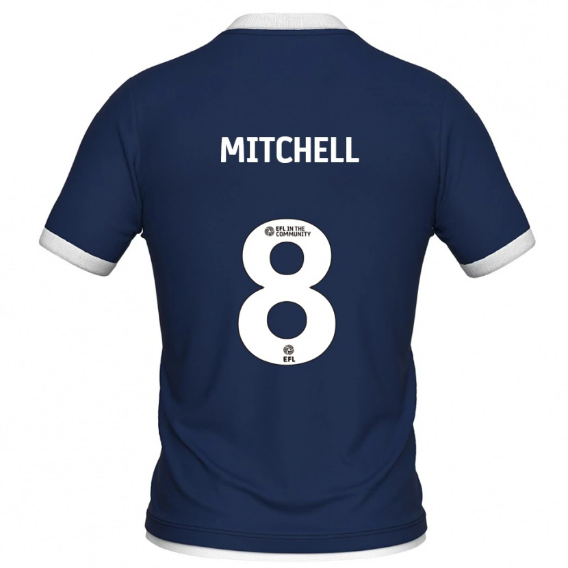 Danxen Homme Maillot Billy Mitchell #8 Marine Blanc Tenues Domicile 2025/26 T-Shirt