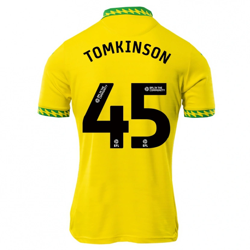 Danxen Homme Maillot Jonathan Tomkinson #45 Blanc Vert Tenues Domicile 2025/26 T-Shirt