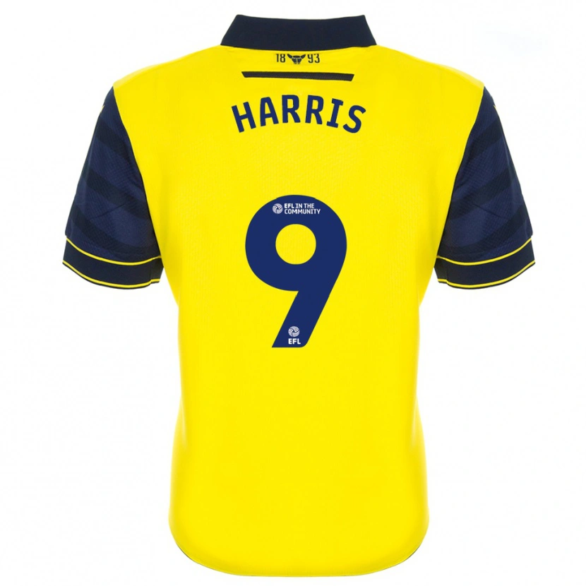 Danxen Homme Maillot Mark Harris #9 Jaune Marine Tenues Domicile 2025/26 T-Shirt