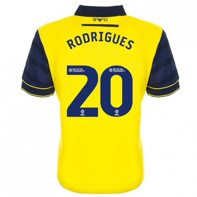 Danxen Homme Maillot Rúben Rodrigues #20 Jaune Marine Tenues Domicile 2025/26 T-Shirt