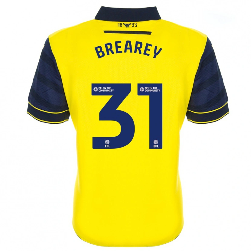Danxen Homme Maillot Eddie Brearey #31 Jaune Marine Tenues Domicile 2025/26 T-Shirt
