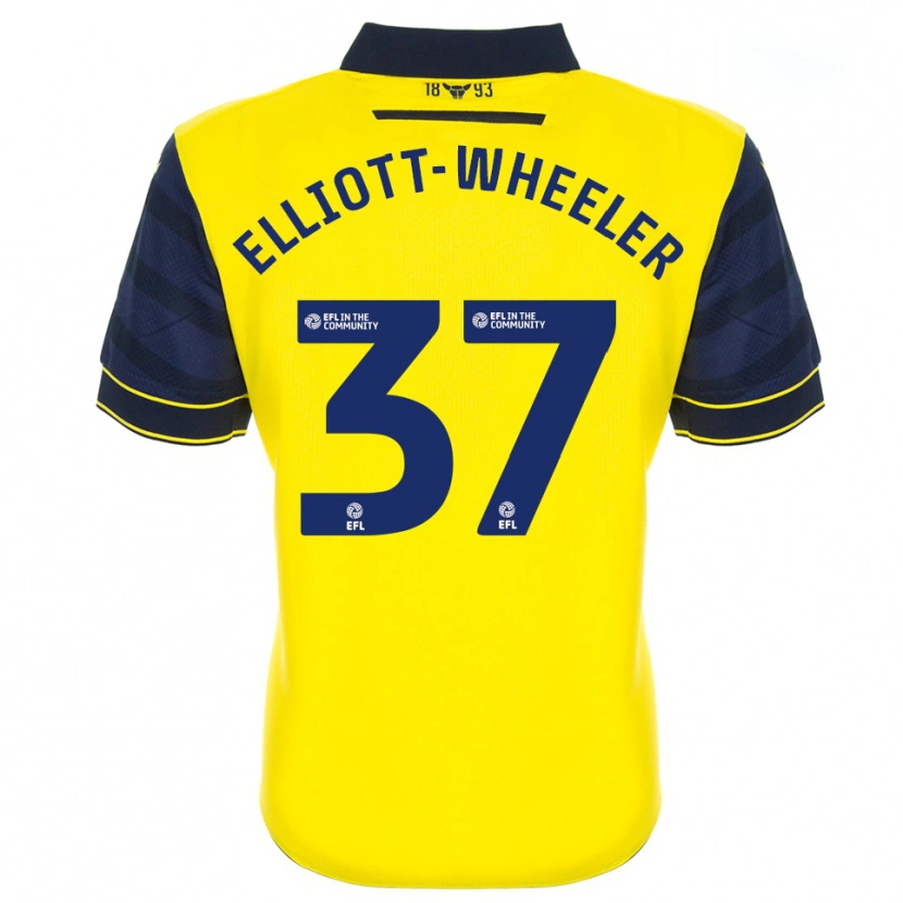 Danxen Homme Maillot Aidan Elliott-Wheeler #37 Jaune Marine Tenues Domicile 2025/26 T-Shirt