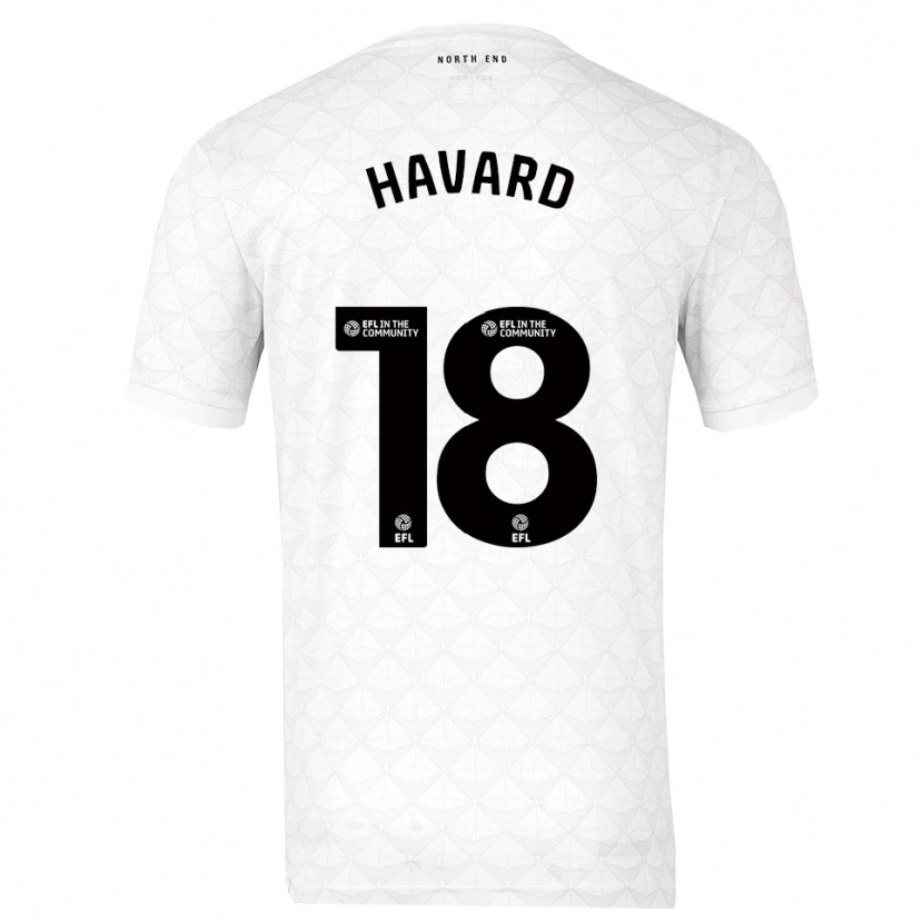 Danxen Homme Maillot Callum Havard #18 Blanc Rouge Tenues Domicile 2025/26 T-Shirt