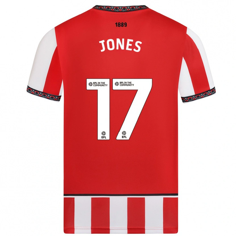 Danxen Homme Maillot Frankie Jones #17 Rouge Blanc Tenues Domicile 2025/26 T-Shirt