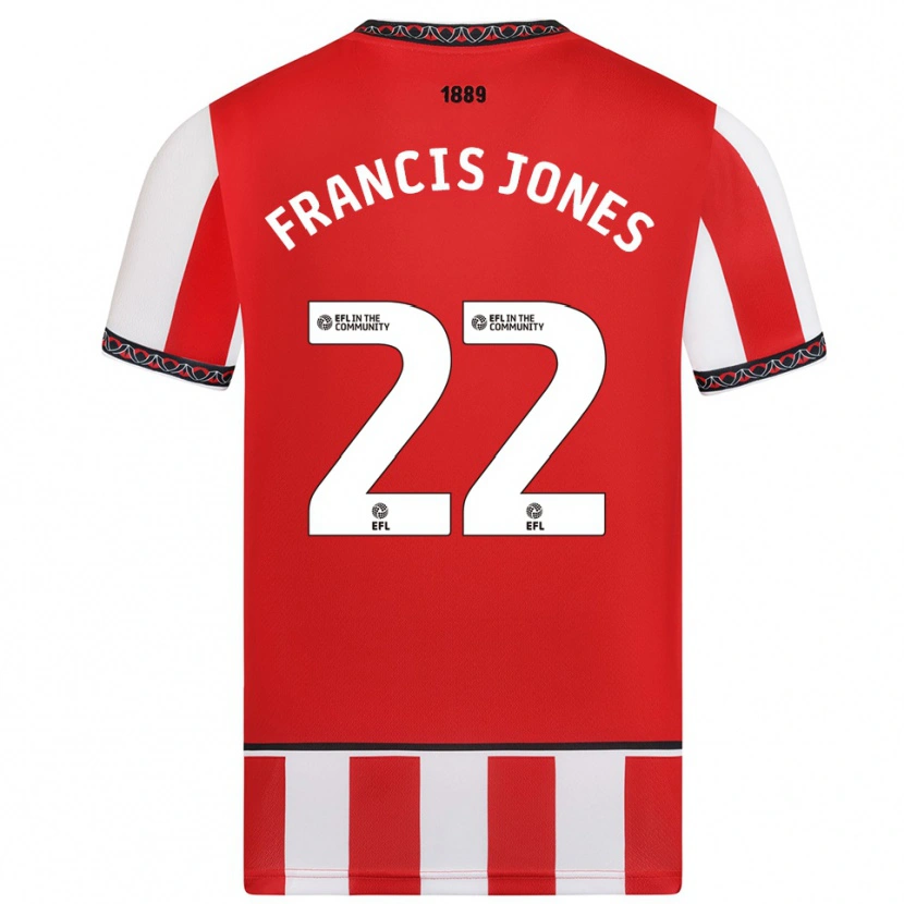 Danxen Homme Maillot Maria Francis-Jones #22 Rouge Blanc Tenues Domicile 2025/26 T-Shirt