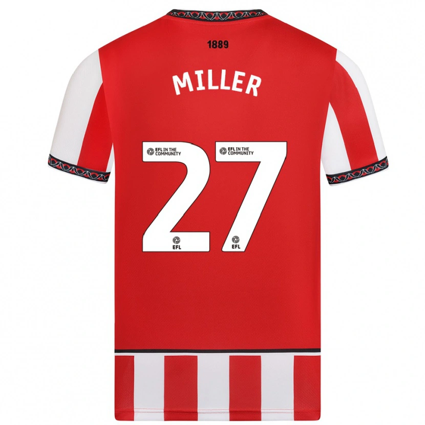 Danxen Homme Maillot Lara Miller #27 Rouge Blanc Tenues Domicile 2025/26 T-Shirt