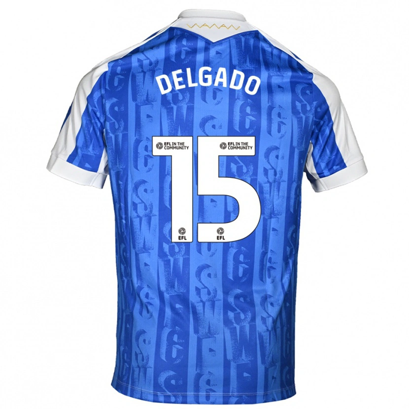 Danxen Homme Maillot Juan Delgado #15 Bleu Blanc Tenues Domicile 2025/26 T-Shirt