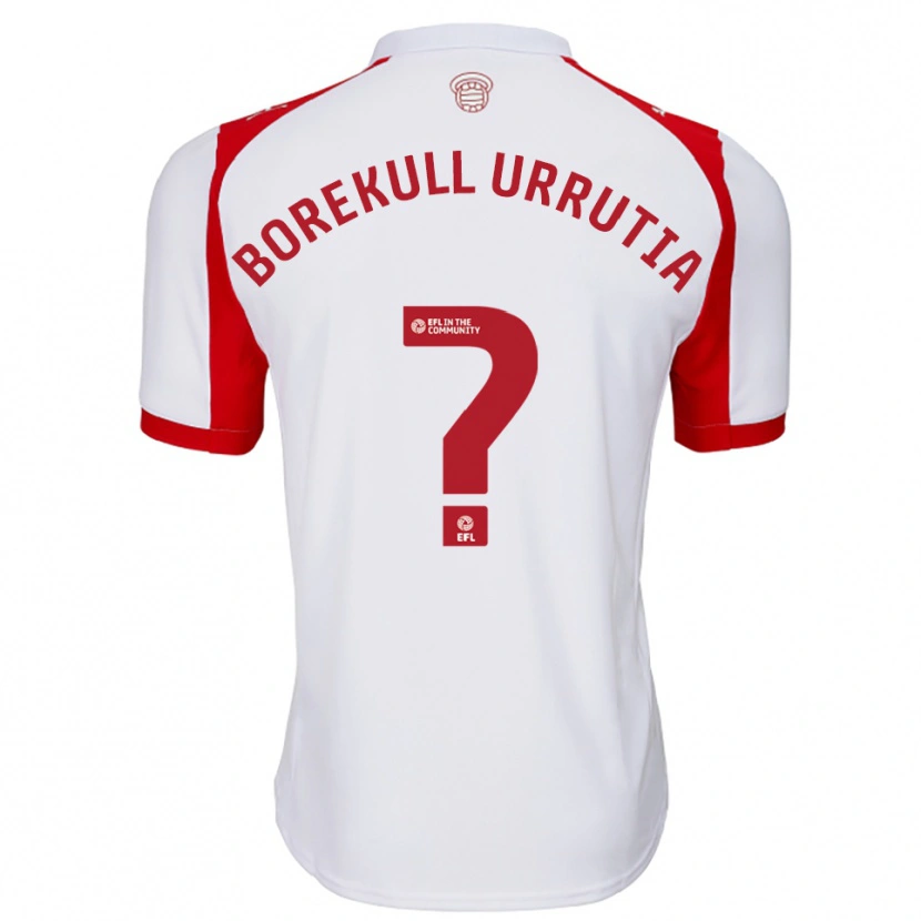 Danxen Homme Maillot Joaquin Borekull Urrutia #0 Blanc Rouge Tenues Domicile 2025/26 T-Shirt
