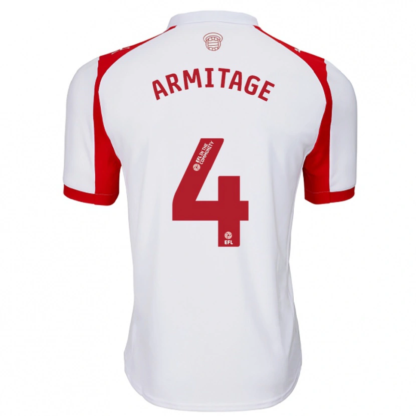 Danxen Homme Maillot Will Armitage #4 Blanc Rouge Tenues Domicile 2025/26 T-Shirt