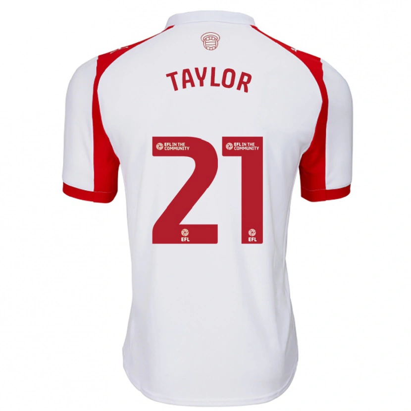 Danxen Homme Maillot Charlie Taylor #21 Blanc Rouge Tenues Domicile 2025/26 T-Shirt