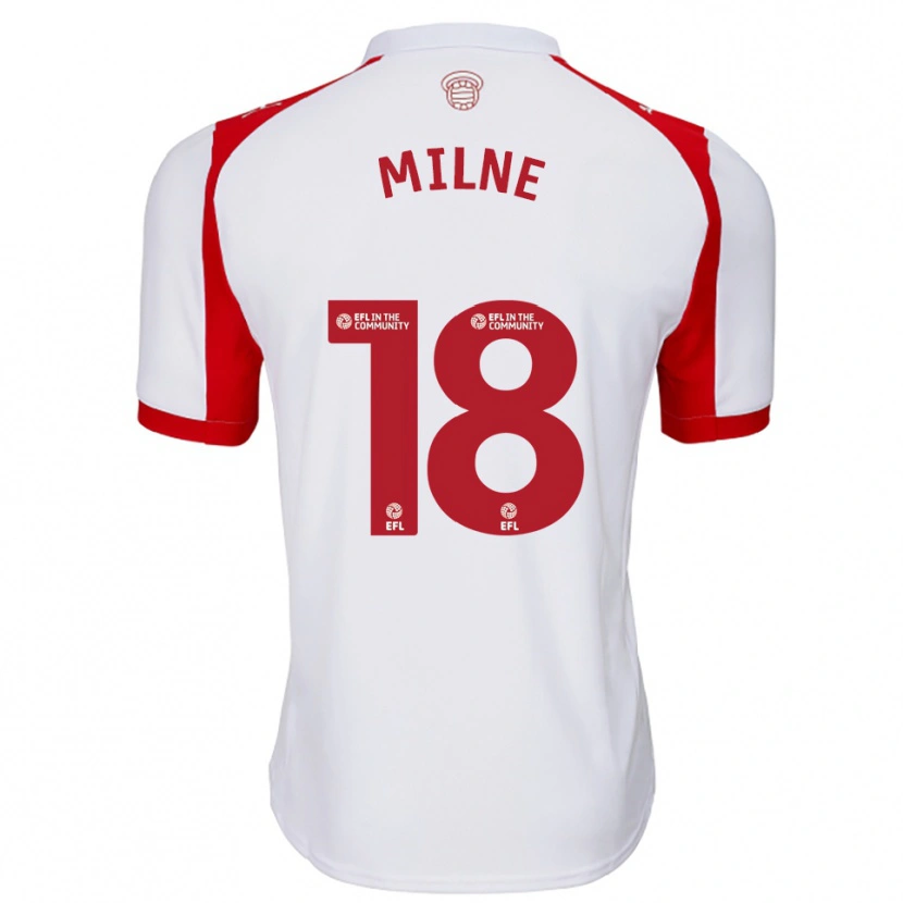 Danxen Homme Maillot Isabel Milne #18 Blanc Rouge Tenues Domicile 2025/26 T-Shirt