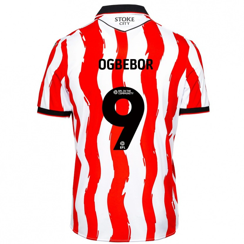 Danxen Homme Maillot Jaden Ogbebor #9 Blanc Rouge Tenues Domicile 2025/26 T-Shirt