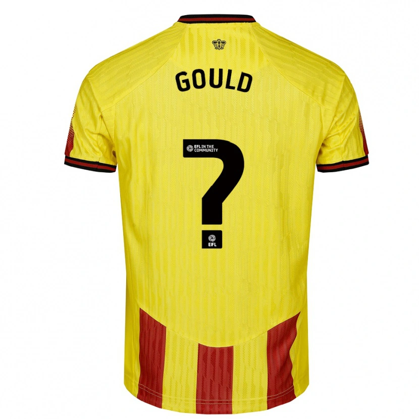Danxen Homme Maillot Ali Gould #0 Jaune Rouge Tenues Domicile 2025/26 T-Shirt