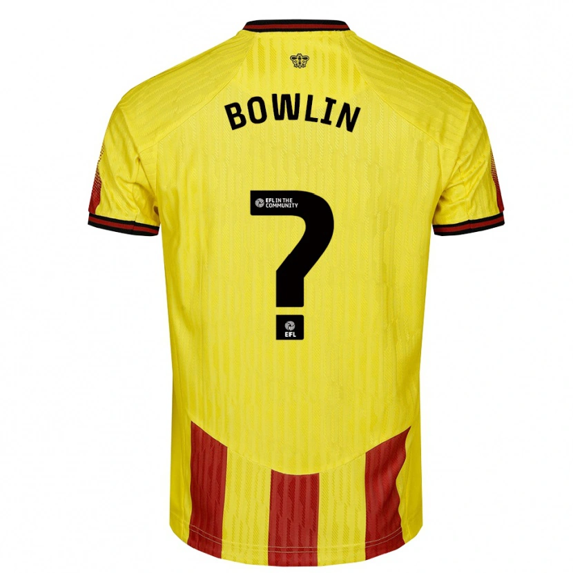 Danxen Homme Maillot Amani Bowlin #0 Jaune Rouge Tenues Domicile 2025/26 T-Shirt