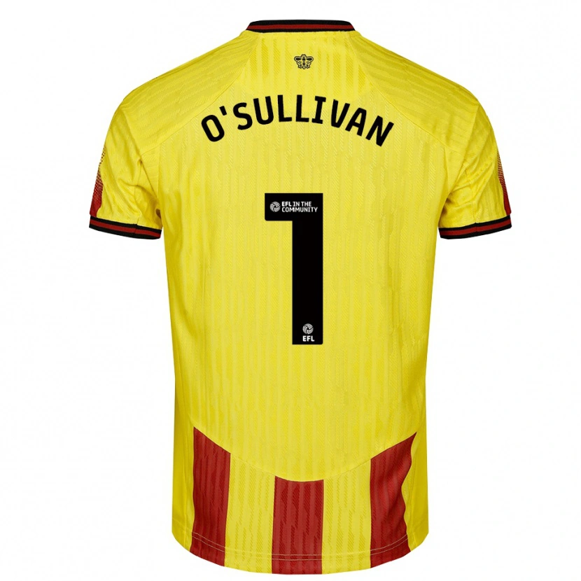 Danxen Homme Maillot Maria O'sullivan #1 Jaune Rouge Tenues Domicile 2025/26 T-Shirt
