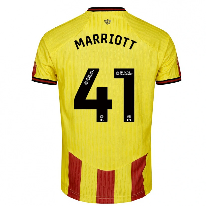 Danxen Homme Maillot Alfie Marriott #41 Jaune Rouge Tenues Domicile 2025/26 T-Shirt