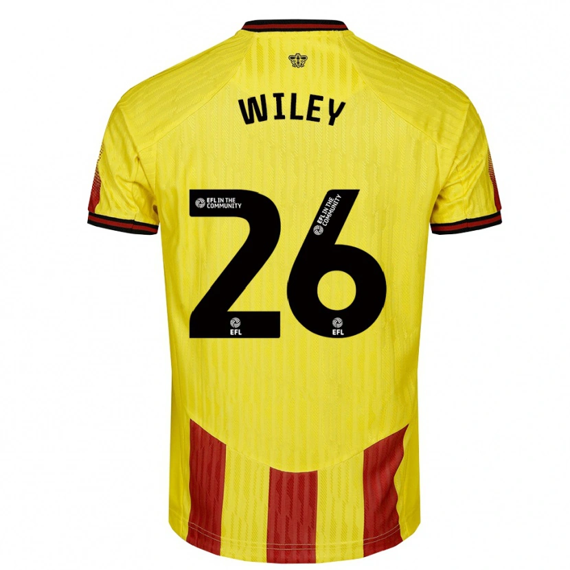 Danxen Homme Maillot Caleb Wiley #26 Jaune Rouge Tenues Domicile 2025/26 T-Shirt