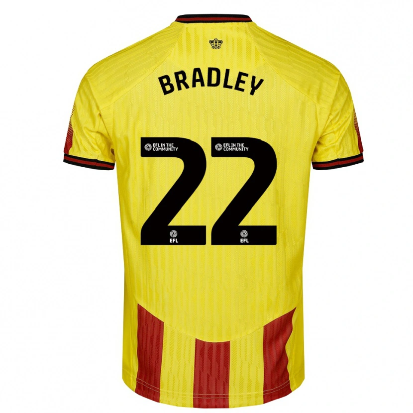 Danxen Homme Maillot Jade Bradley #22 Jaune Rouge Tenues Domicile 2025/26 T-Shirt