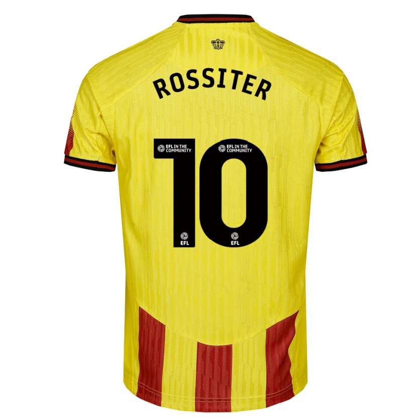 Danxen Homme Maillot Annie Rossiter #10 Jaune Rouge Tenues Domicile 2025/26 T-Shirt