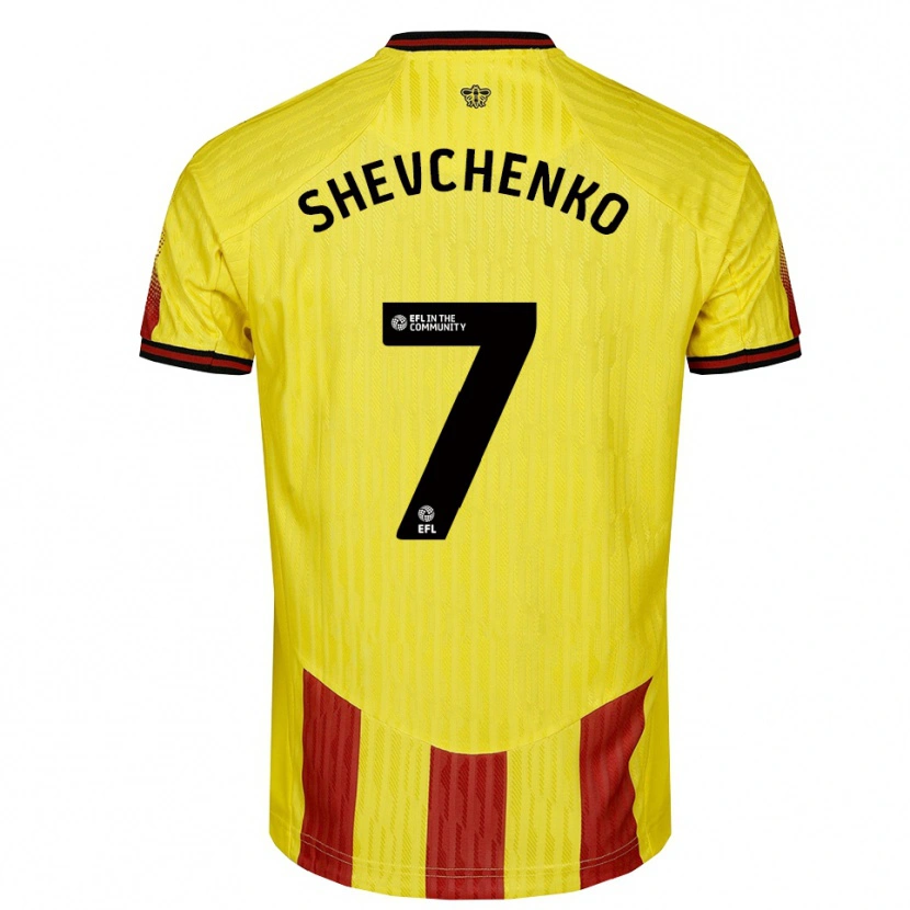 Danxen Homme Maillot Kristian Shevchenko #7 Jaune Rouge Tenues Domicile 2025/26 T-Shirt