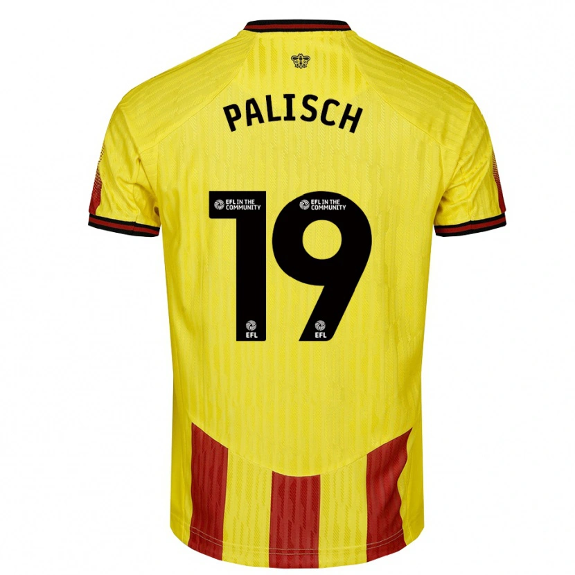 Danxen Homme Maillot Alli Palisch #19 Jaune Rouge Tenues Domicile 2025/26 T-Shirt