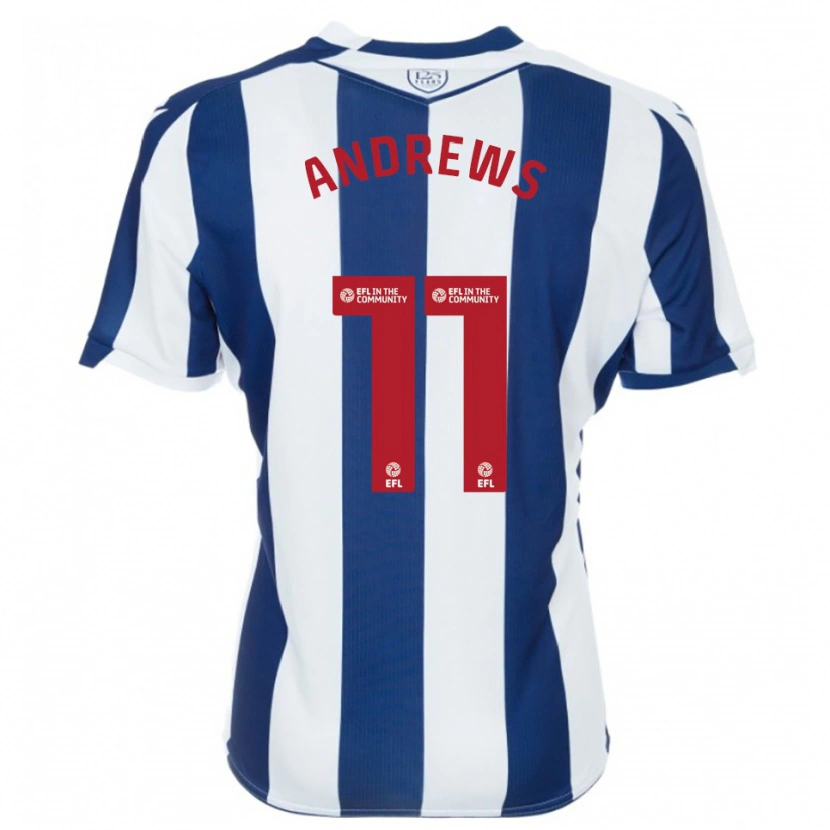 Danxen Homme Maillot Marli Rhodes-Andrews #11 Marine Blanc Tenues Domicile 2025/26 T-Shirt
