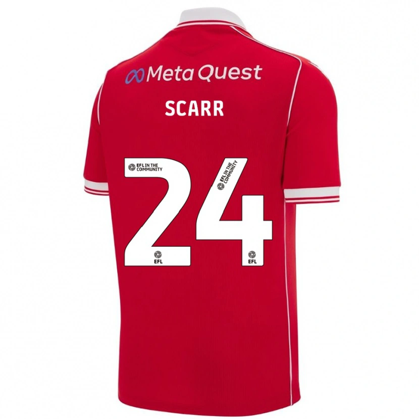 Danxen Homme Maillot Dan Scarr #24 Rouge Blanc Tenues Domicile 2025/26 T-Shirt