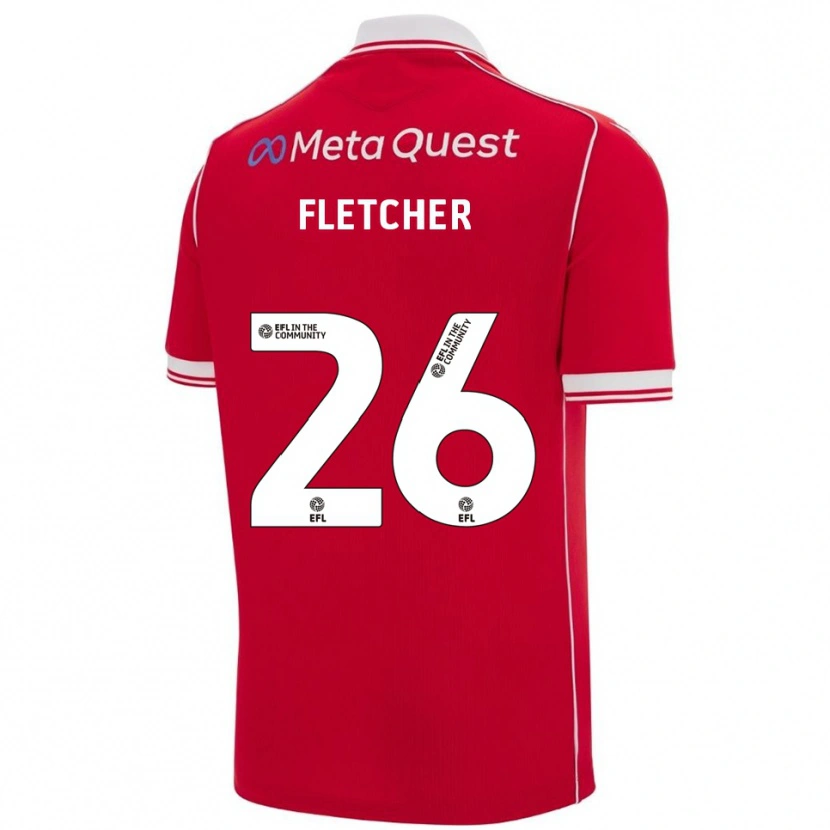 Danxen Homme Maillot Steven Fletcher #26 Rouge Blanc Tenues Domicile 2025/26 T-Shirt
