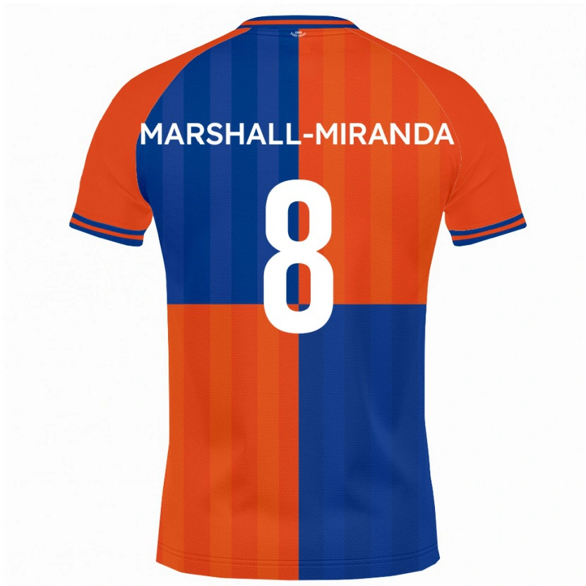 Danxen Homme Maillot Marley Marshall-Miranda #8 Orange Bleu Royal Tenues Domicile 2025/26 T-Shirt