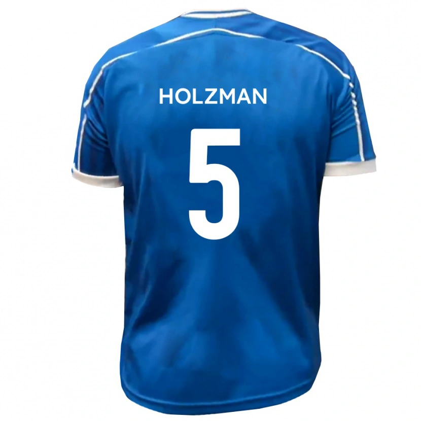 Danxen Homme Maillot Louie Holzman #5 Bleu Blanc Tenues Domicile 2025/26 T-Shirt